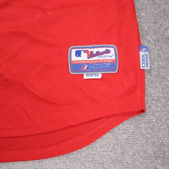 Texas Rangers Baseball Mitch Moreland #18 Size 50 Red Full Button Up Jersey - Picture 8 of 12